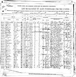 New York Passenger List 1909.