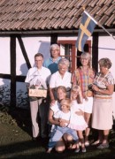 1986 Knäbäck, Göte, Alf, Märta, Ing-Britt och Ingrid. Christina, Linda, Jonas, sittande.